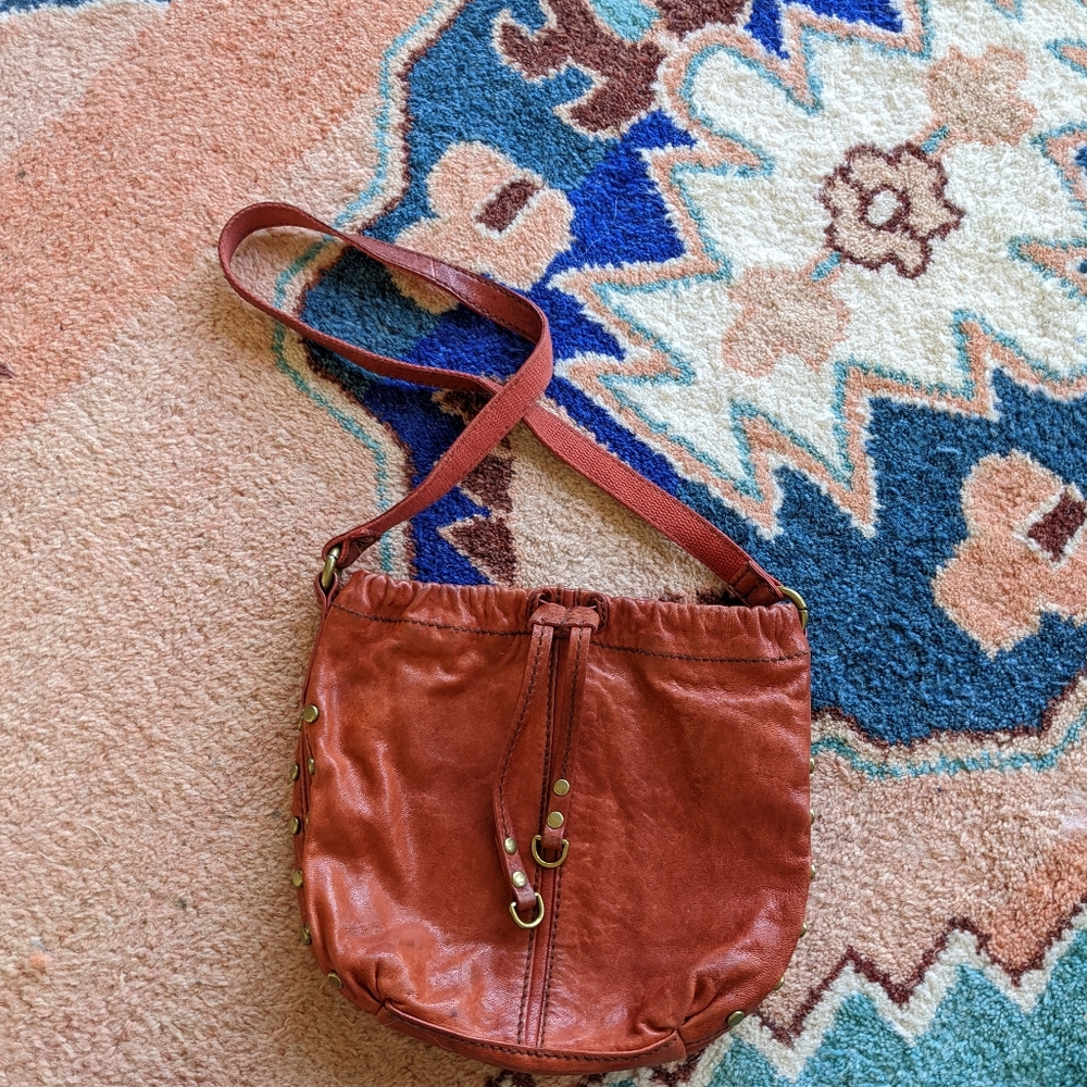 Burnt Orange Vintage Fossil Crossbody Bag Purse